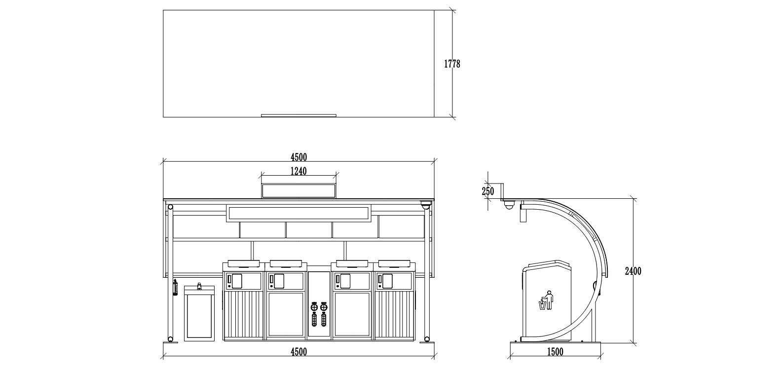 智能垃圾亭,定時定點垃圾收集點,小區垃圾分類站尺寸.jpg